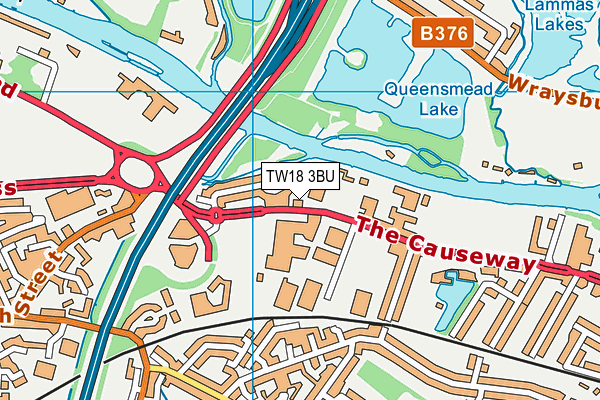 TW18 3BU map - OS VectorMap District (Ordnance Survey)