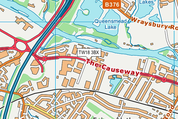 TW18 3BX map - OS VectorMap District (Ordnance Survey)