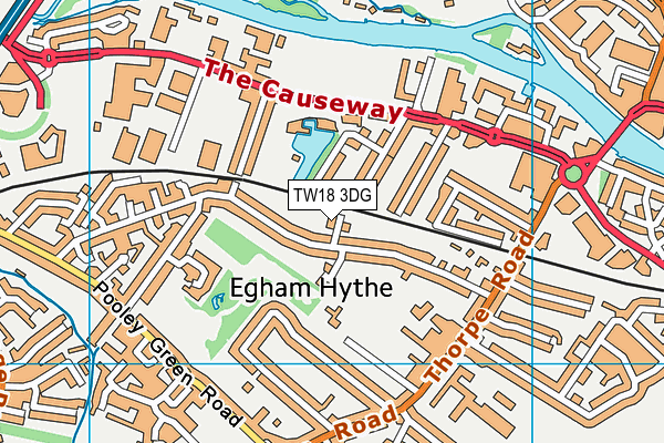 TW18 3DG map - OS VectorMap District (Ordnance Survey)