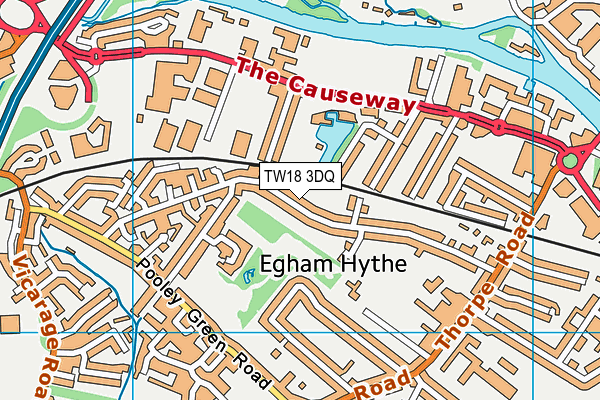 TW18 3DQ map - OS VectorMap District (Ordnance Survey)