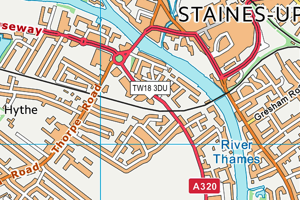 TW18 3DU map - OS VectorMap District (Ordnance Survey)