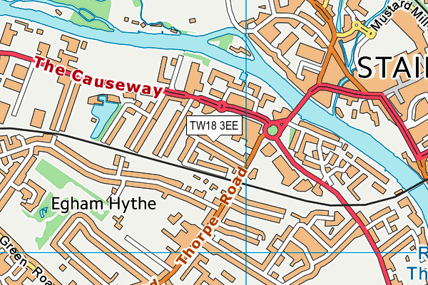 TW18 3EE map - OS VectorMap District (Ordnance Survey)