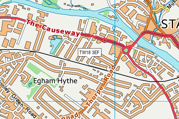 TW18 3EF map - OS VectorMap District (Ordnance Survey)