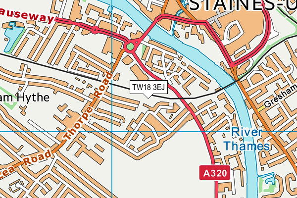 TW18 3EJ map - OS VectorMap District (Ordnance Survey)