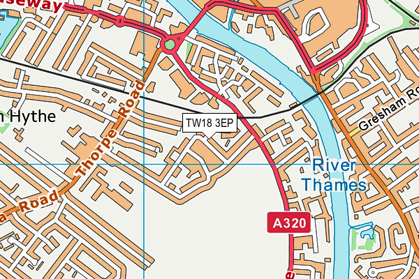 TW18 3EP map - OS VectorMap District (Ordnance Survey)