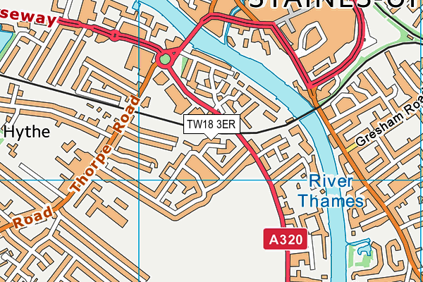 TW18 3ER map - OS VectorMap District (Ordnance Survey)