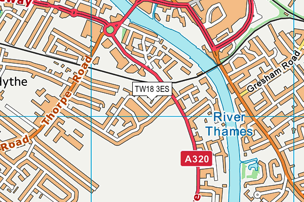 TW18 3ES map - OS VectorMap District (Ordnance Survey)