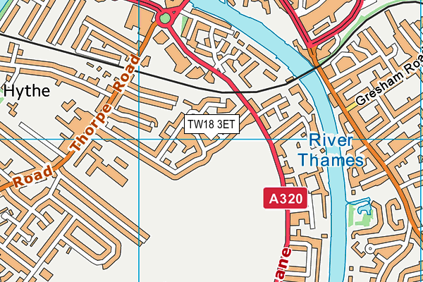 TW18 3ET map - OS VectorMap District (Ordnance Survey)