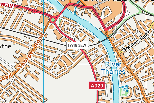 TW18 3EW map - OS VectorMap District (Ordnance Survey)