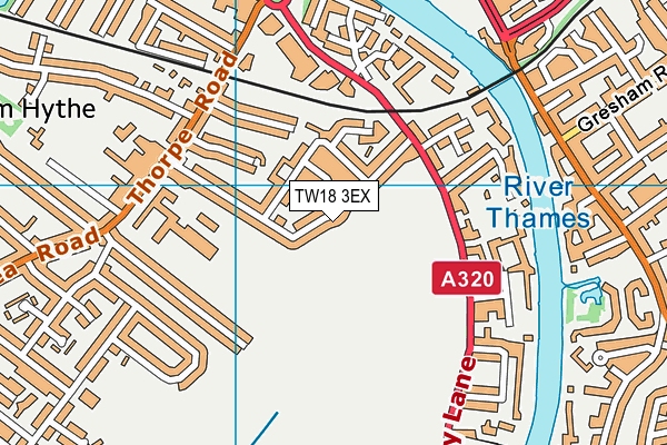 TW18 3EX map - OS VectorMap District (Ordnance Survey)