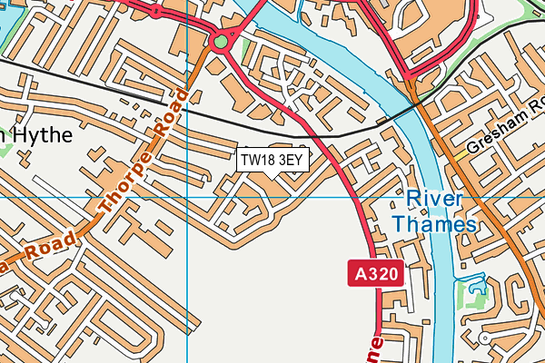 TW18 3EY map - OS VectorMap District (Ordnance Survey)