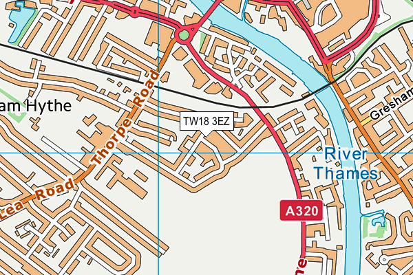 TW18 3EZ map - OS VectorMap District (Ordnance Survey)