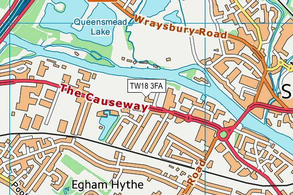 TW18 3FA map - OS VectorMap District (Ordnance Survey)