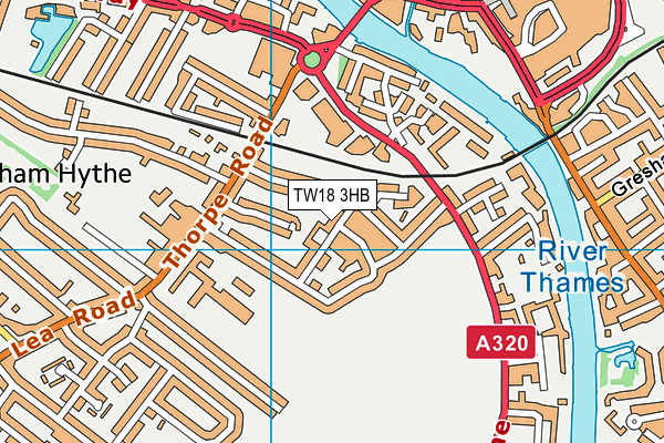 TW18 3HB map - OS VectorMap District (Ordnance Survey)