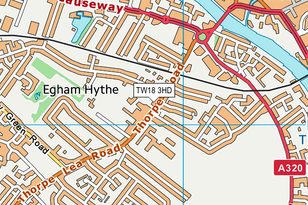 TW18 3HD map - OS VectorMap District (Ordnance Survey)