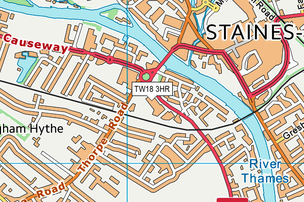 TW18 3HR map - OS VectorMap District (Ordnance Survey)
