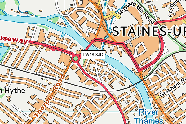 TW18 3JD map - OS VectorMap District (Ordnance Survey)