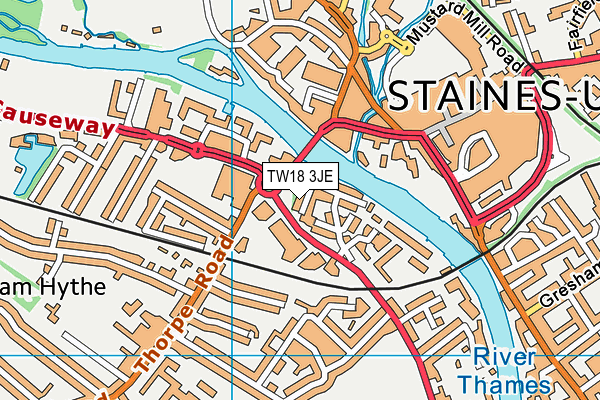 TW18 3JE map - OS VectorMap District (Ordnance Survey)