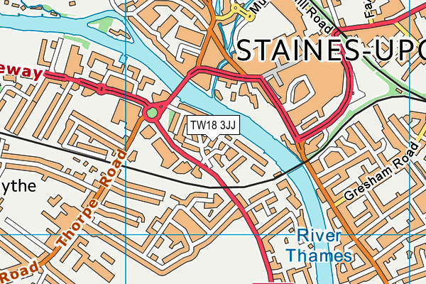 TW18 3JJ map - OS VectorMap District (Ordnance Survey)