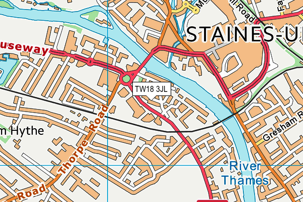 TW18 3JL map - OS VectorMap District (Ordnance Survey)