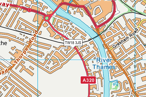 TW18 3JS map - OS VectorMap District (Ordnance Survey)