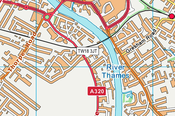 TW18 3JT map - OS VectorMap District (Ordnance Survey)