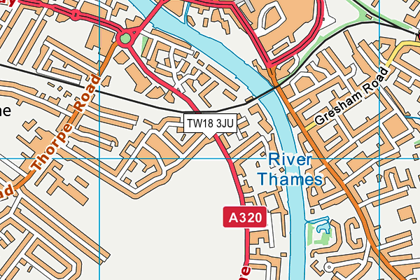 TW18 3JU map - OS VectorMap District (Ordnance Survey)