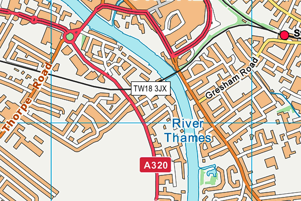 TW18 3JX map - OS VectorMap District (Ordnance Survey)