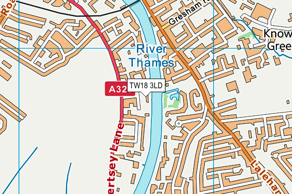 TW18 3LD map - OS VectorMap District (Ordnance Survey)