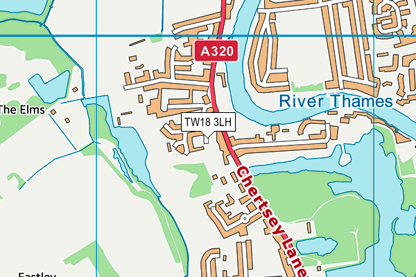 TW18 3LH map - OS VectorMap District (Ordnance Survey)