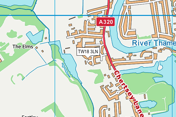 TW18 3LN map - OS VectorMap District (Ordnance Survey)