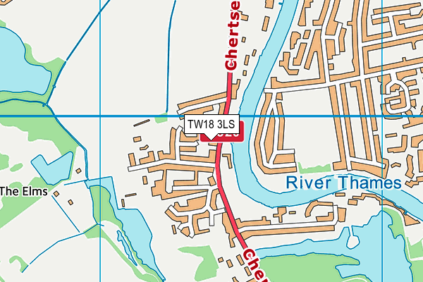 TW18 3LS map - OS VectorMap District (Ordnance Survey)