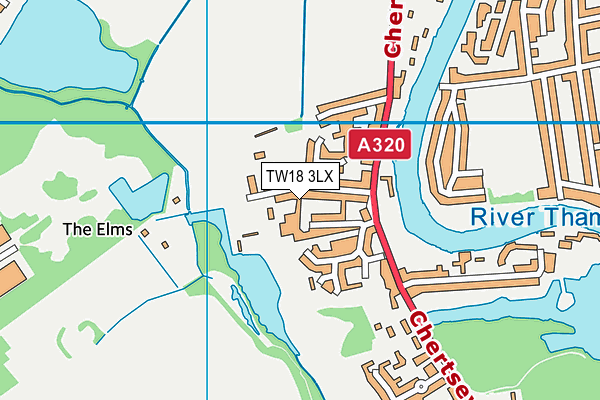 TW18 3LX map - OS VectorMap District (Ordnance Survey)