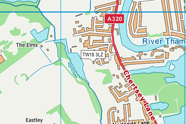 TW18 3LZ map - OS VectorMap District (Ordnance Survey)