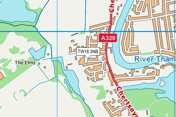 TW18 3NB map - OS VectorMap District (Ordnance Survey)