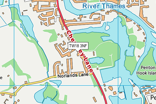 TW18 3NF map - OS VectorMap District (Ordnance Survey)
