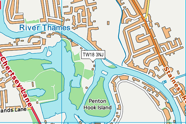 TW18 3NJ map - OS VectorMap District (Ordnance Survey)