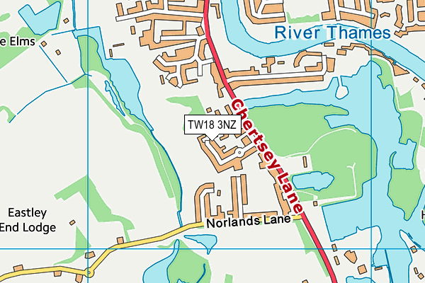 TW18 3NZ map - OS VectorMap District (Ordnance Survey)