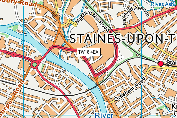 TW18 4EA map - OS VectorMap District (Ordnance Survey)