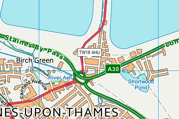 TW18 4HU map - OS VectorMap District (Ordnance Survey)