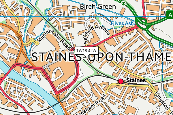 TW18 4LW map - OS VectorMap District (Ordnance Survey)