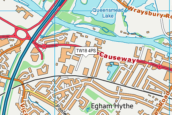 TW18 4PS map - OS VectorMap District (Ordnance Survey)