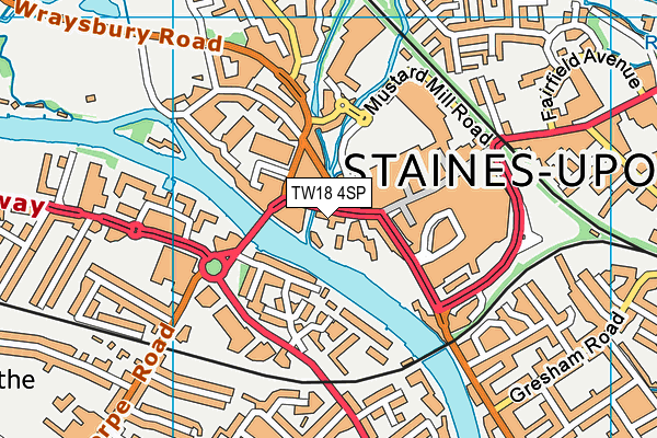 TW18 4SP map - OS VectorMap District (Ordnance Survey)