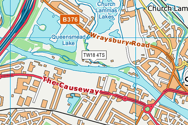 TW18 4TS map - OS VectorMap District (Ordnance Survey)