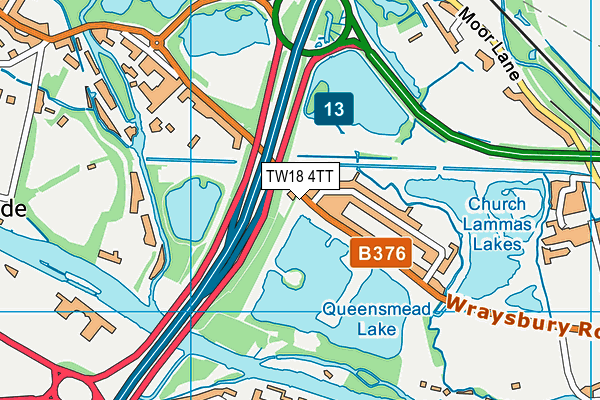 TW18 4TT map - OS VectorMap District (Ordnance Survey)