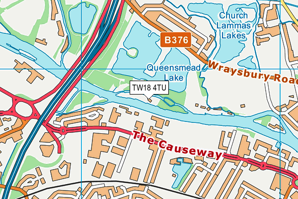 TW18 4TU map - OS VectorMap District (Ordnance Survey)