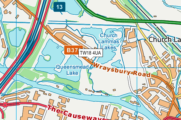TW18 4UA map - OS VectorMap District (Ordnance Survey)