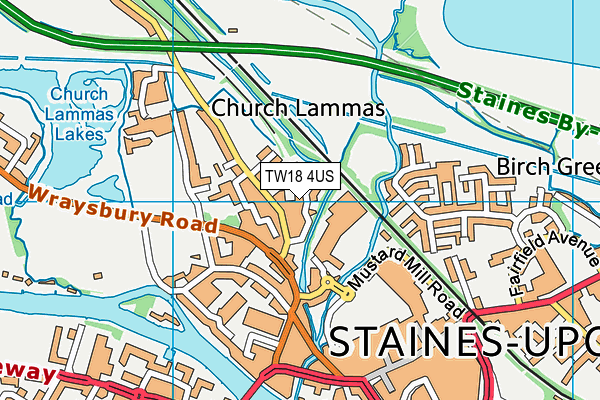 TW18 4US map - OS VectorMap District (Ordnance Survey)