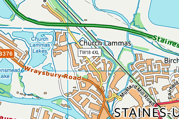 TW18 4XL map - OS VectorMap District (Ordnance Survey)