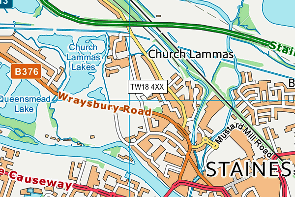 TW18 4XX map - OS VectorMap District (Ordnance Survey)